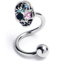 BodyCandy Blue Gem Stylish Skull Spiral Twister Belly Ring — main product shot