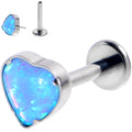 BodyCandy 16G 5/16 Blue Synthetic Opal G23 Titanium Threadless Heart Labret — main product shot