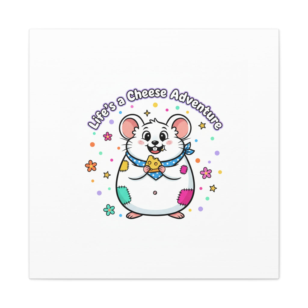 Life's a Cheese Adventure Canvas | Rodent-Core rat art print