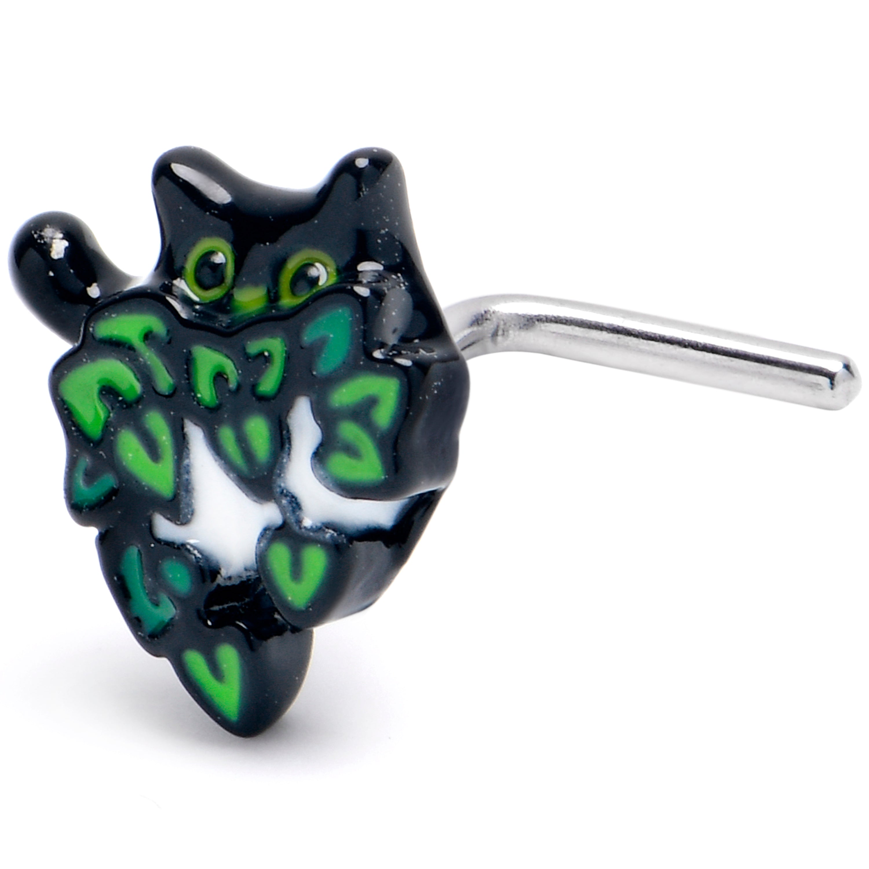 BodyCandy 20G 7mm Pouncing Cat L Shape Nose Ring — main product shot