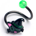 BodyCandy Pink Gem Black Halloween Hat Cat Spiral Twister Belly Ring — main product shot