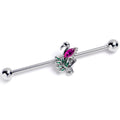 BodyCandy 14G Pink Gem Fabulous Flamingo Industrial Barbell 38mm — main product shot