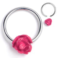 BodyCandy 16G 3/8 Open Bloom Rose Pink BCR Captive Ring — main product shot