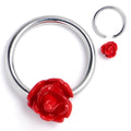 BodyCandy 16G 3/8 Open Bloom Rose Red BCR Captive Ring — main product shot