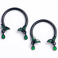 BodyCandy 16G 3/8 Black Bat Wings Dangle Horseshoe Circular Barbell Set of2 — main product shot