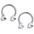 BodyCandy 16G 3/8 Boo Ghost Halloween Horseshoe Circular Barbell Set of2 — main product shot