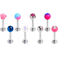 BodyCandy 16G 5/16 Pink Gem Purple Blue Labret Monroe Tragus Set of 8 — main product shot