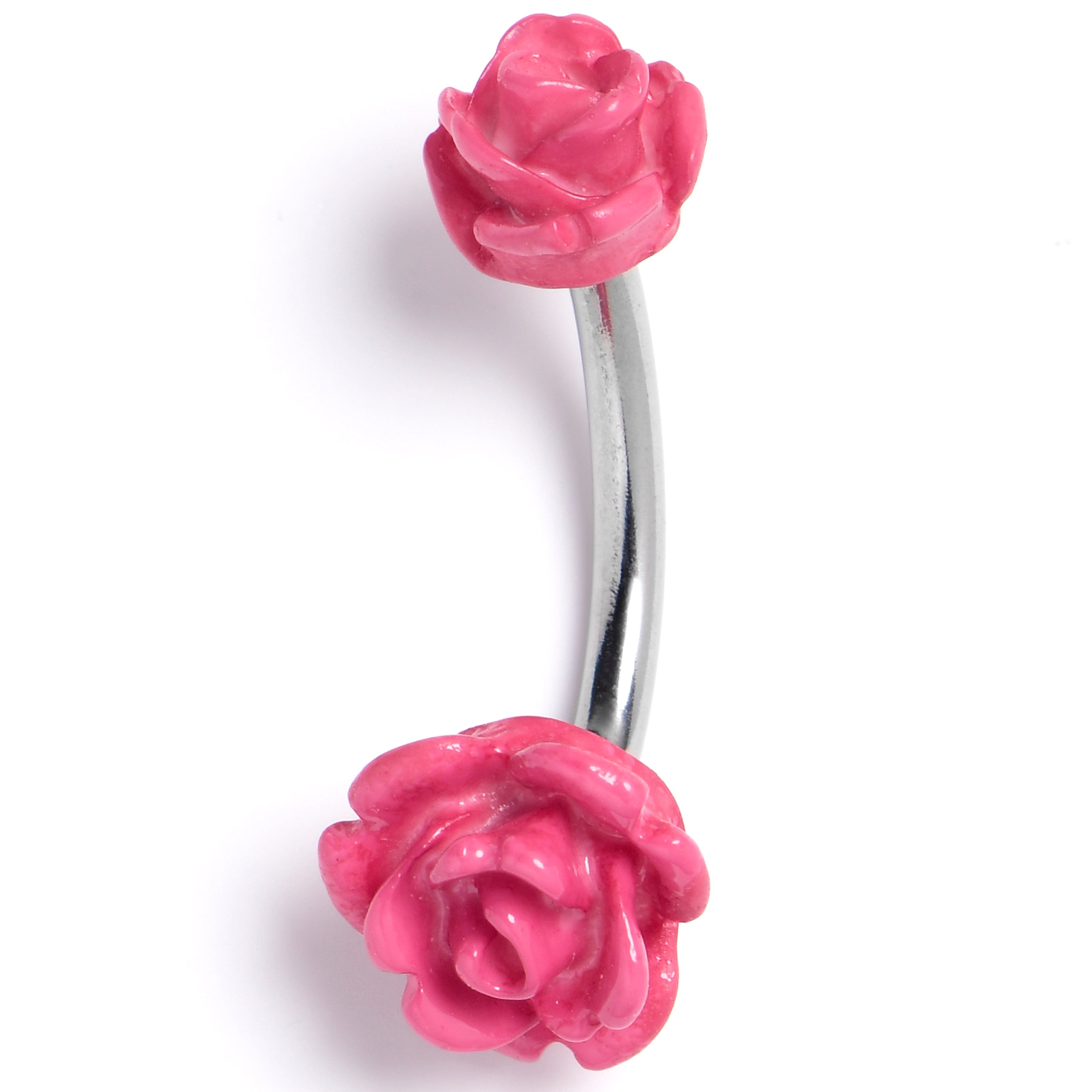 BodyCandy Open Bloom Rose Pink Double Mount Belly Ring — main product shot