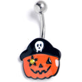 BodyCandy Yellow Gem Orange Pirate Pumpkin Halloween Belly Ring — main product shot
