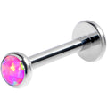 BodyCandy 16G 5/16 Pink Synthetic Opal G23 Titanium Threadless Push In Labret — main product shot