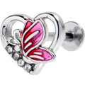 BodyCandy 16G 5/16 Clear Gem Butterfly Love Heart Labret Monroe Tragus — main product shot