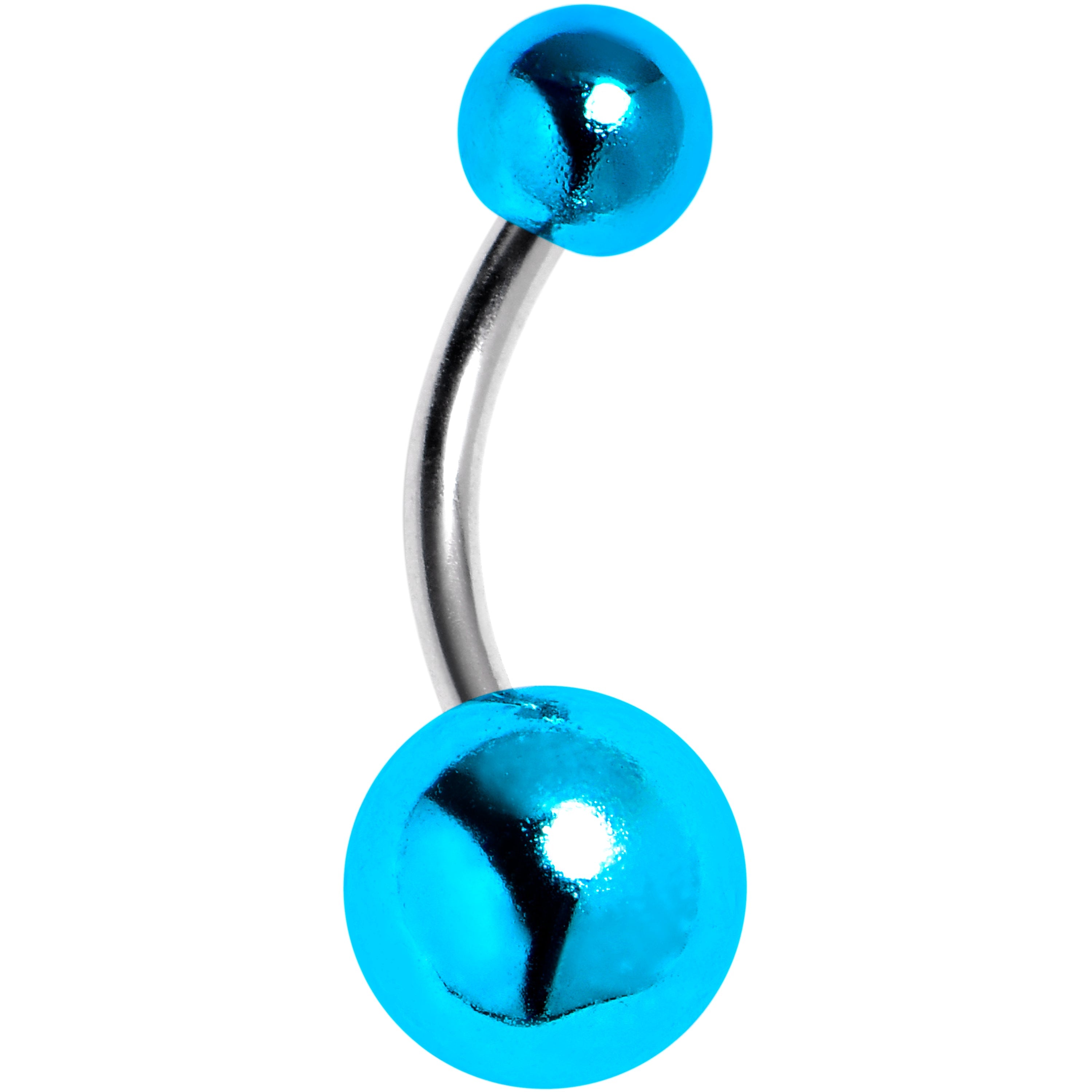 BodyCandy Style Metal Blue Acrylic End Belly Ring — main product shot