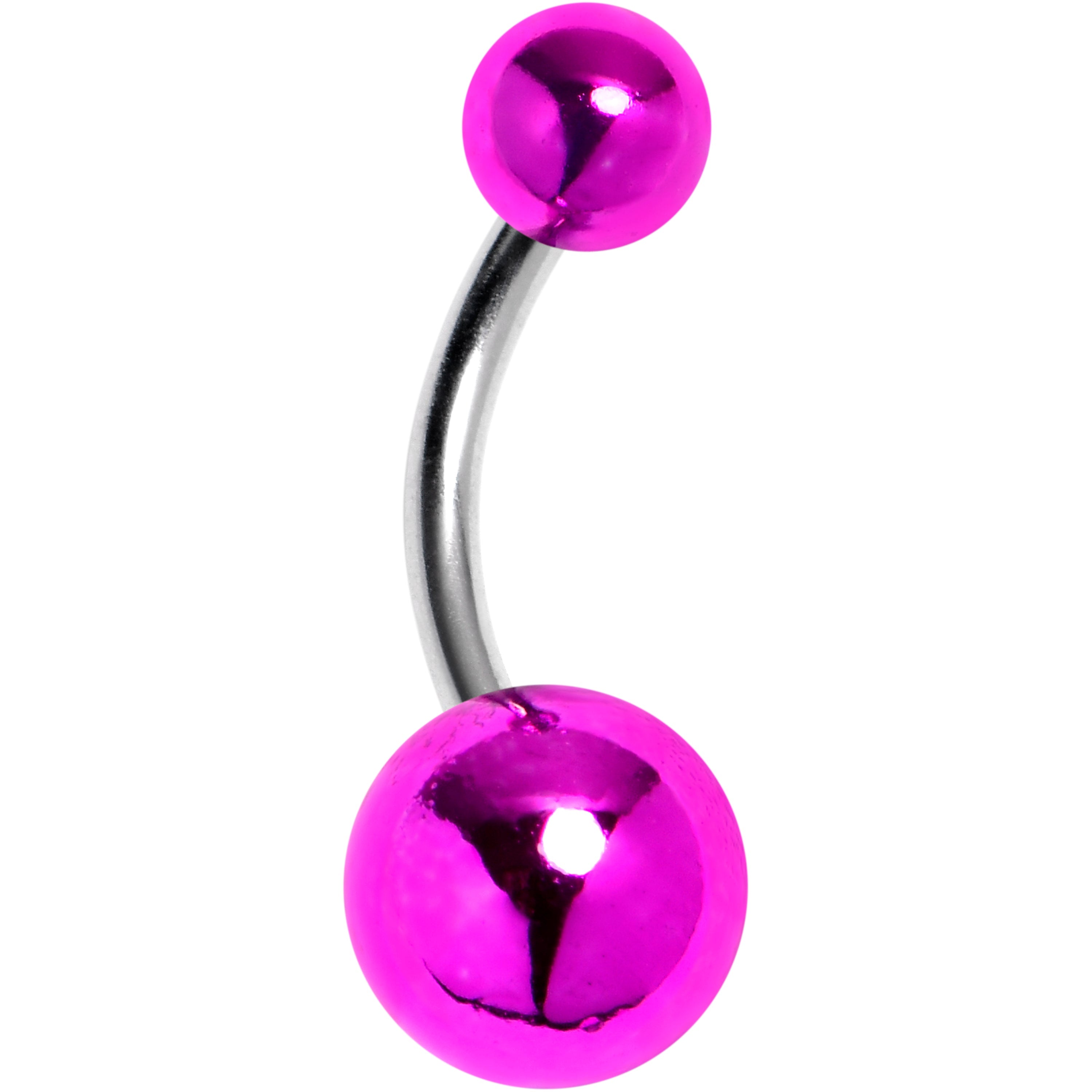 BodyCandy Style Metal Purple Acrylic End Belly Ring — main product shot