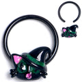BodyCandy 16G 3/8 Pink Gem Black Halloween Hat Cat BCR Captive Ring — main product shot