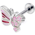 BodyCandy 16G 5/16 Flowery Butterfly Pink Labret Monroe Tragus — main product shot