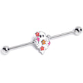 BodyCandy 14G Halloween Floral Ghost Industrial Barbell 38mm — main product shot