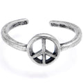 BodyCandy Classic Hippie Peace Sign Adjustable Toe Ring — main product shot