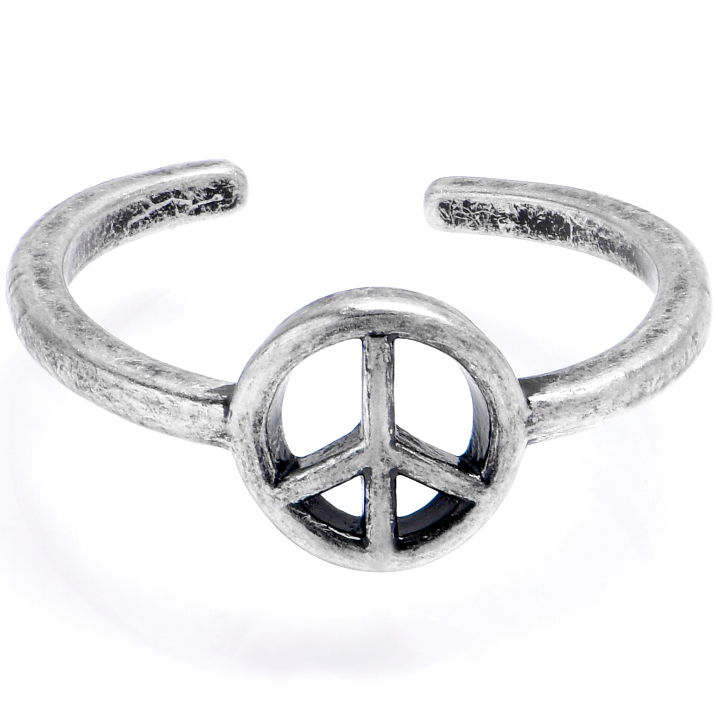 BodyCandy Classic Hippie Peace Sign Adjustable Toe Ring — main product shot