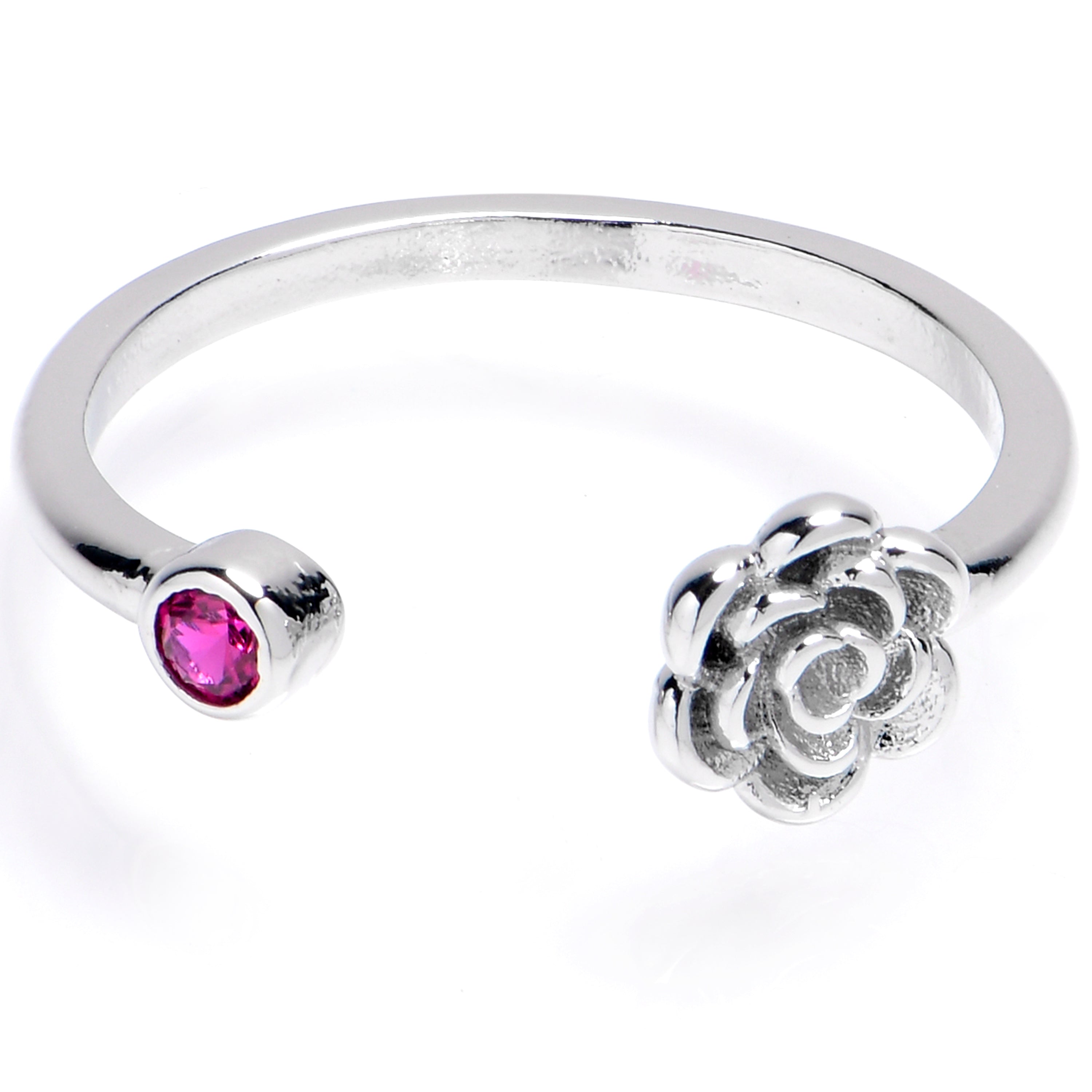BodyCandy Pink Gem Flower Adjustable Toe Ring — main product shot