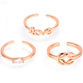 BodyCandy Clear Gem Love Knot Rosy Adjustable Toe Ring — main product shot
