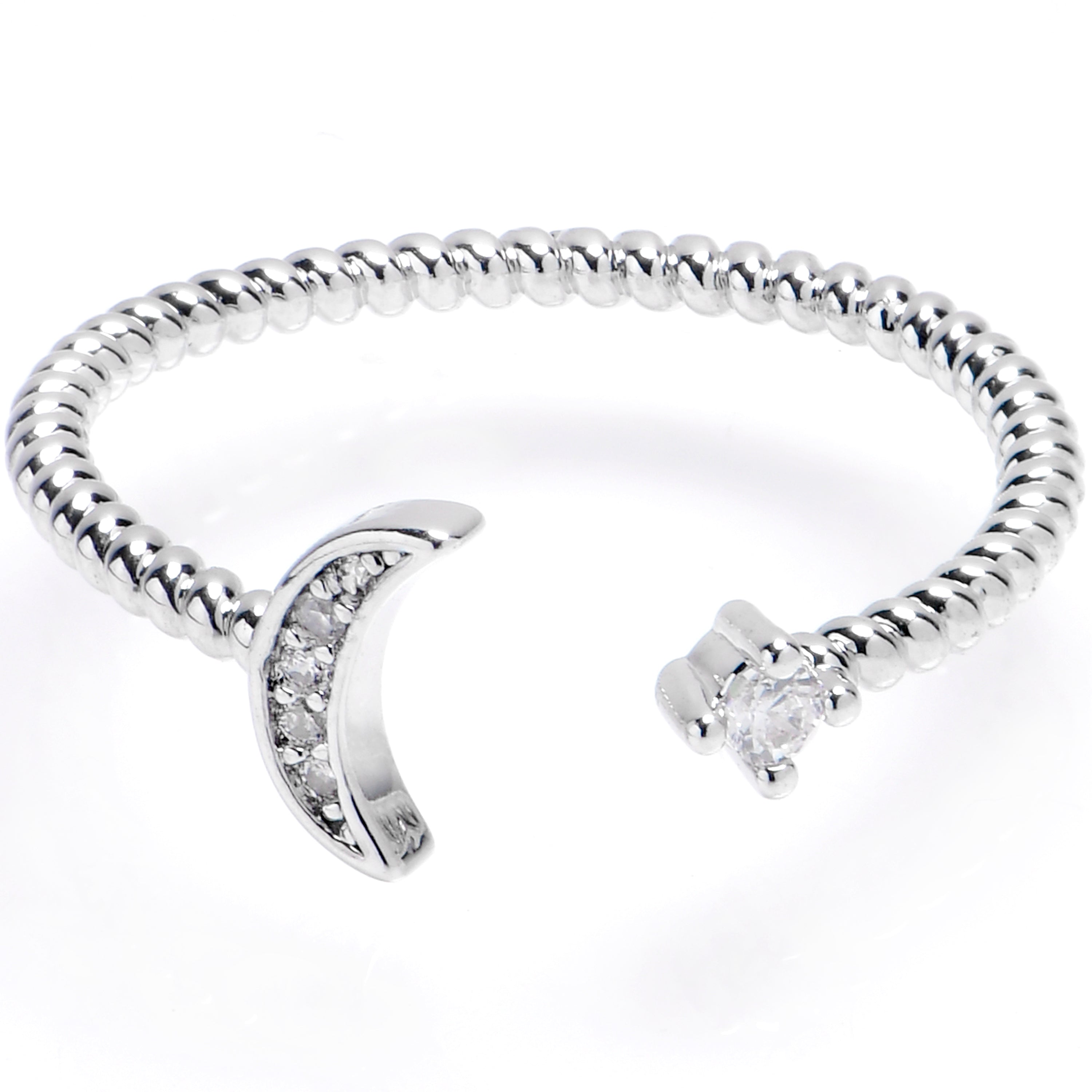 BodyCandy Clear Gem Moon Rope Adjustable Toe Ring — main product shot