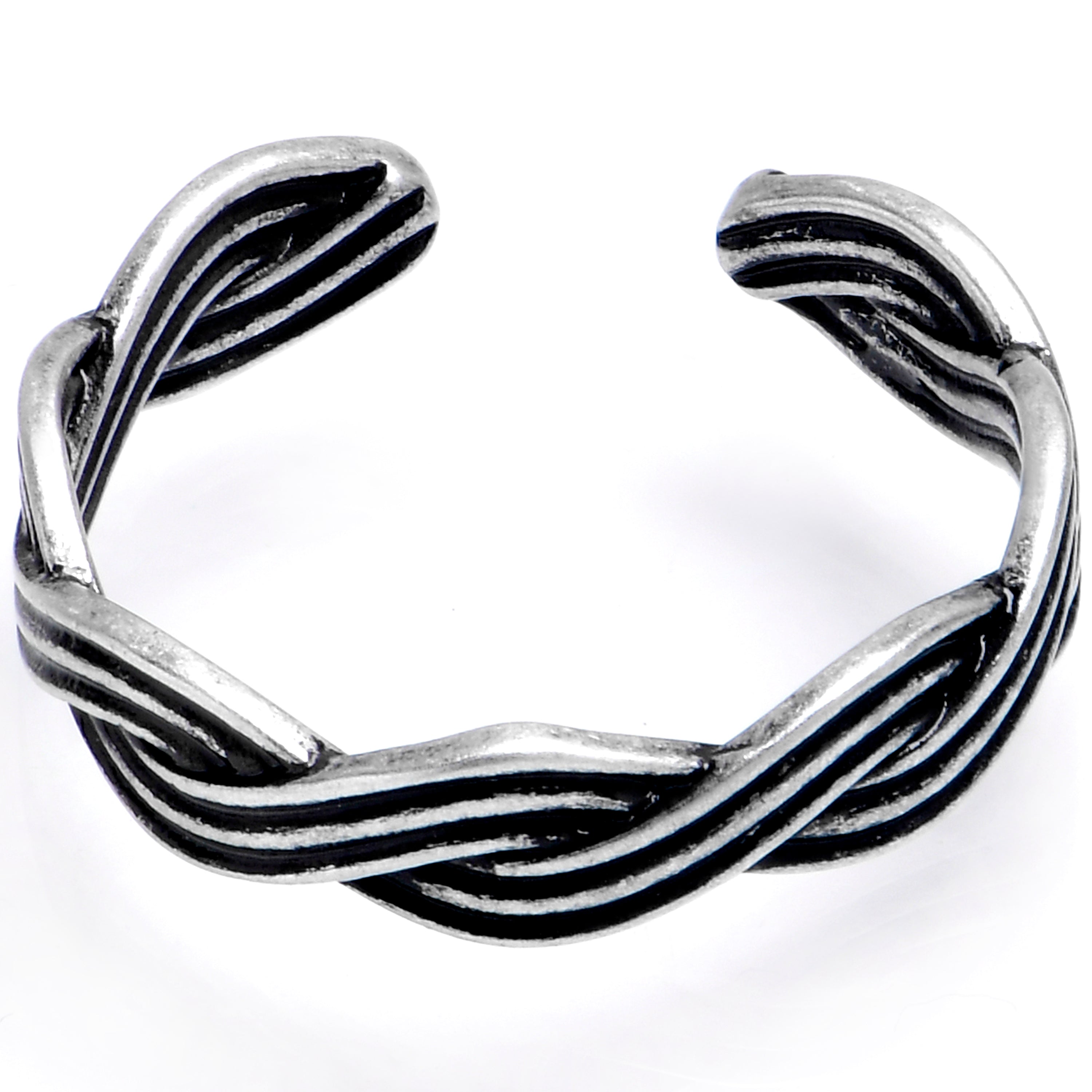 BodyCandy Ribbon Waves Adjustable Toe Ring — main product shot
