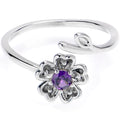 BodyCandy Purple Gem Pretty Flower Adjustable Toe Ring — main product shot
