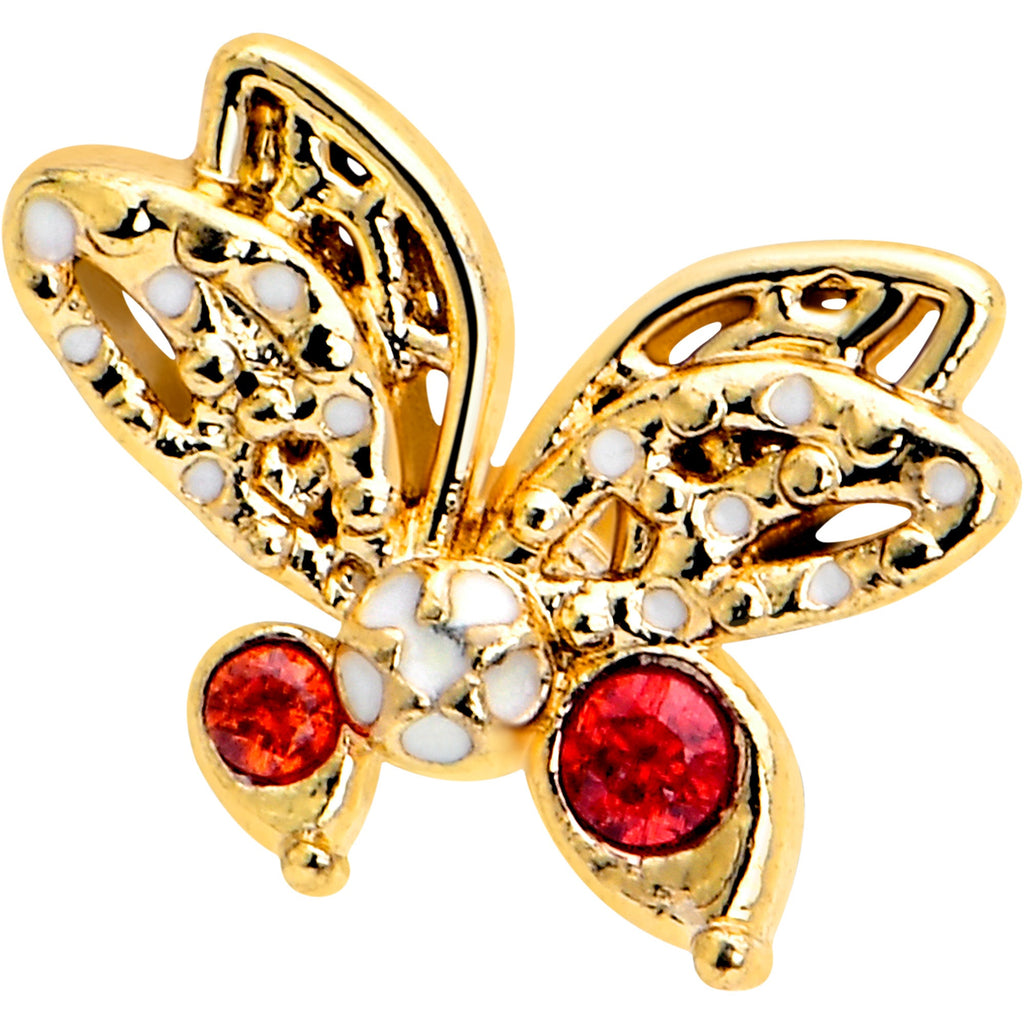 BodyCandy 16G Red CZ Gem Gold Tone Drama Butterfly Flat Back Earring — lifestyle context