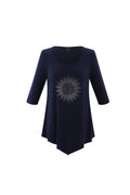 KADOU BOUTIQUE Marble Asymmetrical Tunic Top — main product shot