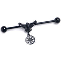 BodyCandy 14G Black Raven Bird Wheel Dangle Industrial Barbell 38mm — main product shot