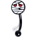 BodyCandy 16G 5/16 Black Halloween Mummy Curved Eyebrow Ring — main product shot