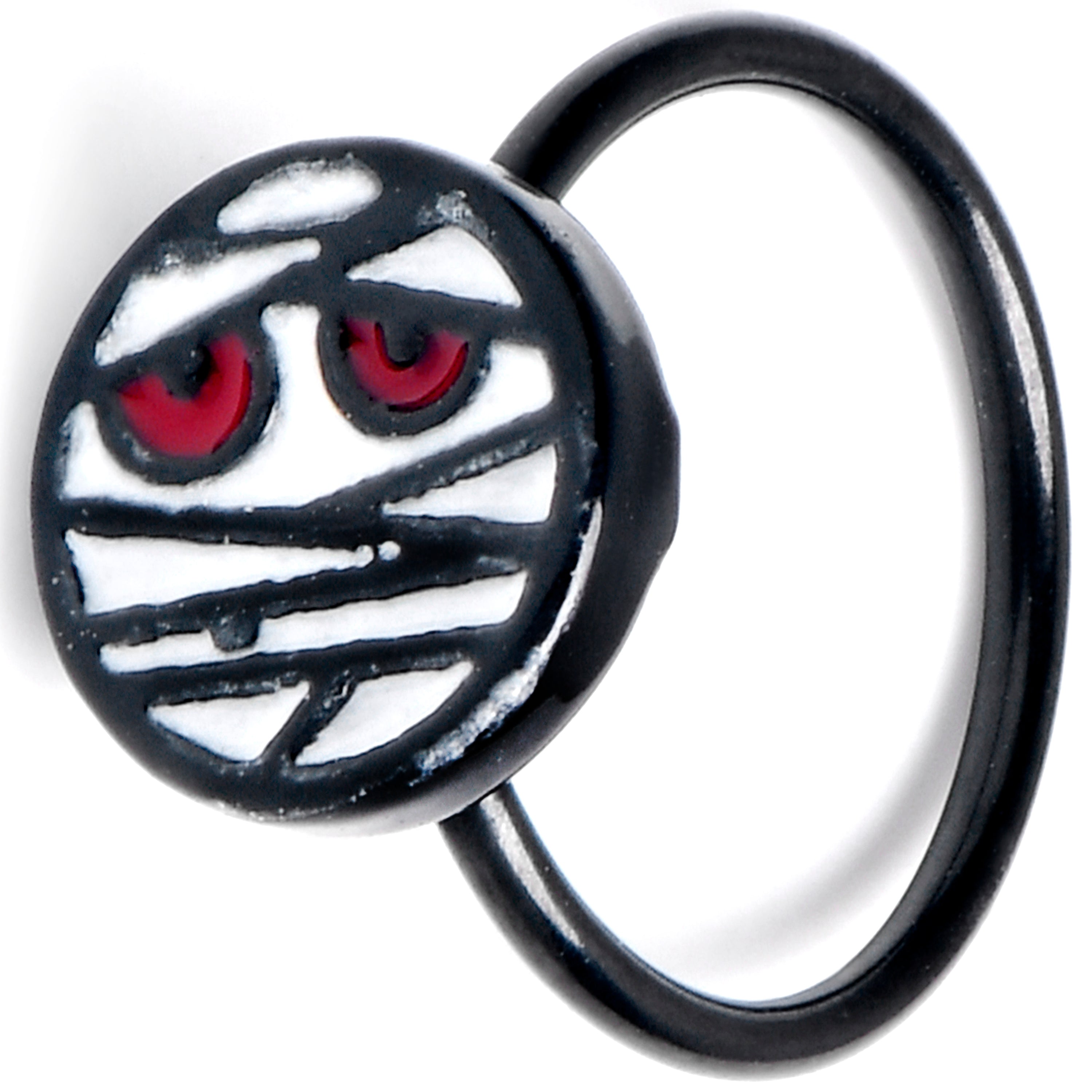 BodyCandy 20G 5/16 Black Halloween Mummy Nose Hoop — main product shot