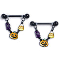 BodyCandy 14G 9/16 Black Sweet Halloween Boo Dangle Nipple Ring Set — main product shot