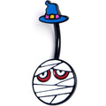 BodyCandy Black Witch Hat Mummy Halloween Double Mount Belly Ring — main product shot
