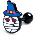 BodyCandy 16G 1/4 Black Witch Hat Mummy Halloween Cartilage Tragus Earring — main product shot