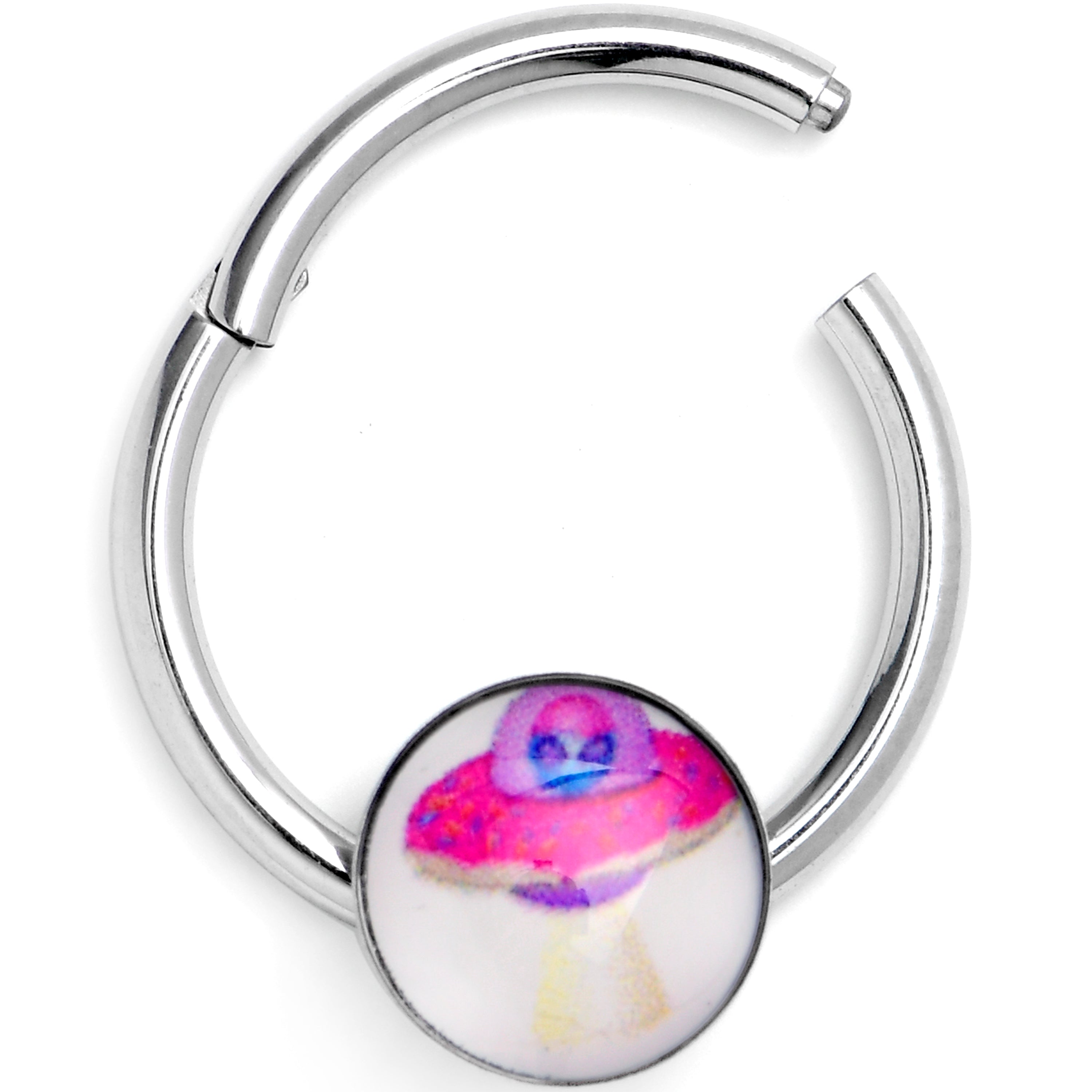 BodyCandy 16G 3/8 UFO Alien Ship Hinged Segment Ring — main product shot