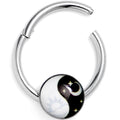 BodyCandy 16G 3/8 Night and Day Yin Yang Hinged Segment Ring — main product shot