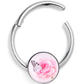 BodyCandy 16G 3/8 Butterfly Pink Rose Hinged Segment Ring — main product shot