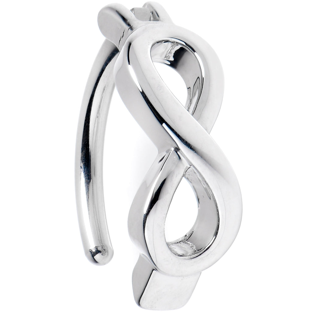 BodyCandy 14G 3/8 Grade 23 Titanium Infinity Symbol Hinged Hoop Belly Ring — detail close-up