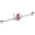 BodyCandy 14G Clear Gem Butterfly Love Heart Industrial Barbell 38mm — main product shot
