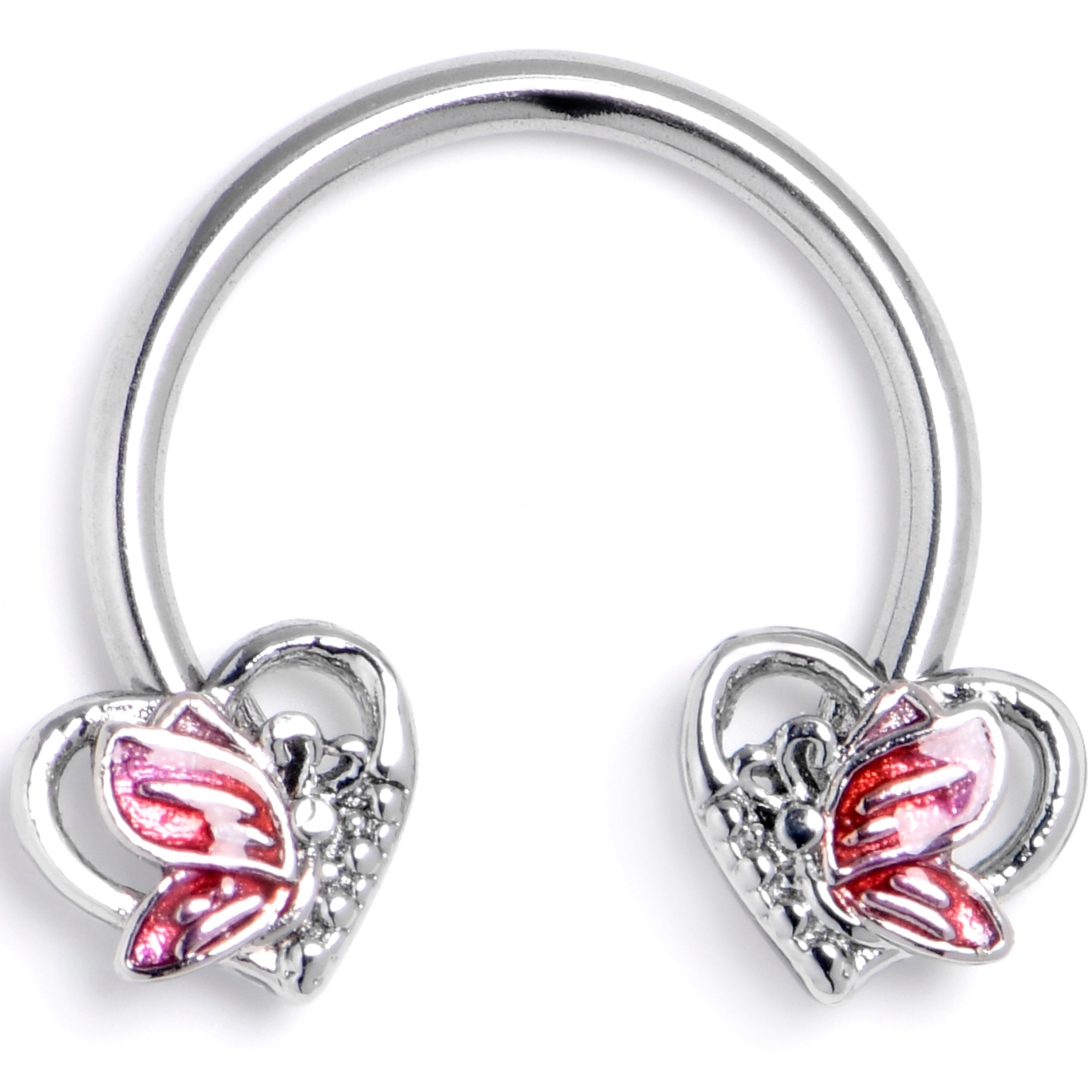BodyCandy 16G 3/8 Butterfly Love Heart Horseshoe Circular Barbell — main product shot
