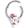 BodyCandy 16G 3/8 Halloween Floral Ghost Hinged Segment Ring — main product shot