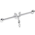 BodyCandy 14G Clear CZ Gem Butterfly Delight Dangle Industrial Barbell 38mm — main product shot