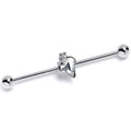 BodyCandy 14G Clear Gem Strawberry Love Heart Industrial Barbell 38mm — main product shot
