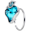 BodyCandy 20G 5/16 Blue Gem Strawberry Love Heart Nose Hoop — main product shot