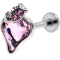 BodyCandy 16G 5/16 Pink Gem Strawberry Love Heart Labret Monroe Tragus — main product shot