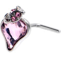 BodyCandy 20G 5/16 Pink Gem Strawberry Love Heart L Shape Nose Ring — main product shot