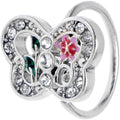 BodyCandy 20G 5/16 Clear Gem Floral Butterfly Nose Hoop — main product shot