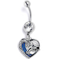 BodyCandy Clear Gem Dolphin Heart Delight Dangle Belly Ring — main product shot