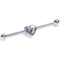 BodyCandy 14G Clear Gem Dolphin Heart Delight Industrial Barbell 38mm — main product shot